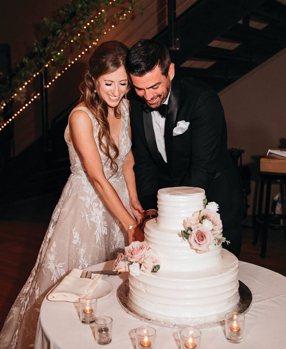 cutting the cake