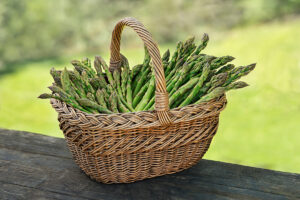 asparagus in a basket